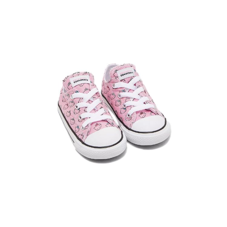 Converse Кеды для малышей Hello Kitty x Chuck Taylor All Star Low TD Prism Pink Белые 764639C