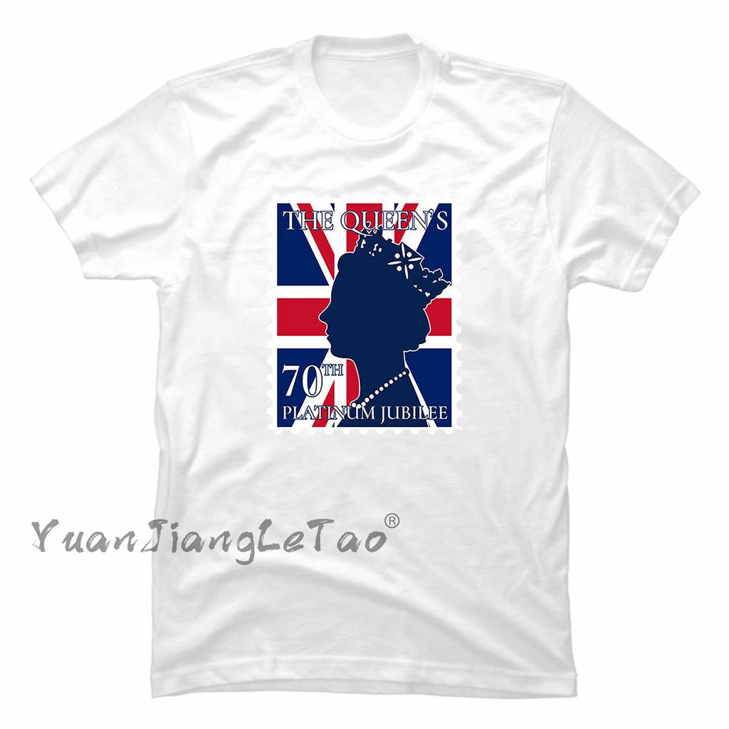 Queen 2022 Union Jack 70th Platinum Jubilee Tshirt Queen Elizabeth II Classic Tops Kawaii Corgi Dog Graphic Tops Unisex Shirt