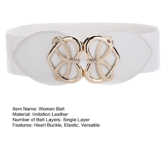 Женский ремень с пряжкой в форме сердца, эластичный пояс из искусственной кожи, универсальный затягивающийся пояс, платья, пальто, повседневная одежда для свиданий и вечеринок