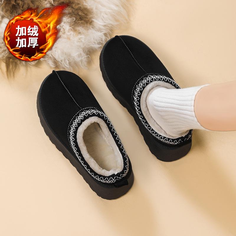 Хлопковая обувь, новые европейские и американские зимние сапоги на толстой подошве большого размера, с высотой и бархатом для сохранения тепла, женские