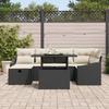 VidaXL Ensemble de Canapés de Jardin 7 Pièces avec Coussins Noir Poly Rattan 3359834
