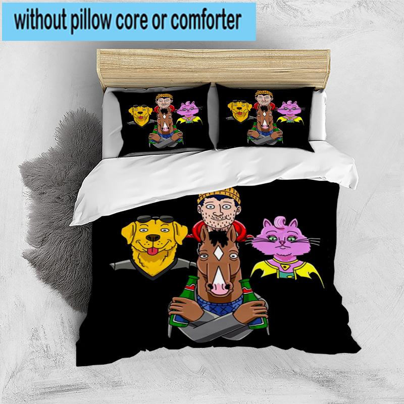 3PCS Pink Cat Man Horse 3pcs Bedding,Including 3PCS Duvet Cover And 2pcs Pillowcases Perfect for Christmas,Ideal for Bedroom, Dormitory