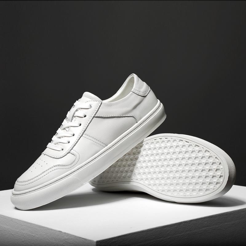 Мода Классические Мужские Туфли из Натуральной Кожи Новый Дизайн Повседневные Кроссовки На Шнуровке Обувь для Ходьбы Противоскользящая Вулканизированная Обувь Tenis Masculino