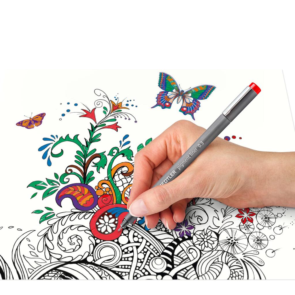 STAEDTLER Fineliner Pigment Liner Drawing Pen 6 Colors 0.3mm 30803-SSB6