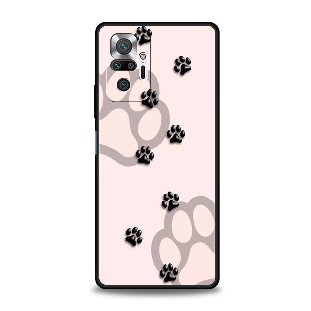 Чехол для телефона с рисунком собачьей лапы для Xiaomi Redmi Note 14 13 12 10 11 Pro Plus 14C 13C 12C 10C 9C 5G Мягкий чехол из ТПУ