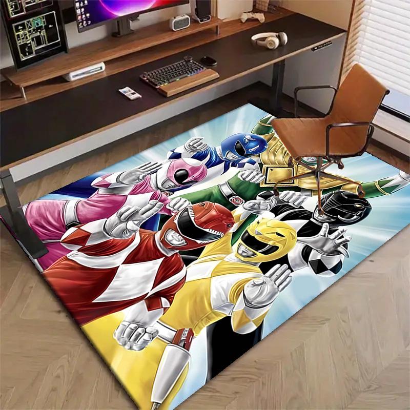 1pc Mighty Morphin Power Rangers2 Design Printed Area Rug Carpet for Bedroom Living Room Home Decor Rugs Mat Non Slip Mat Rug for Bedside