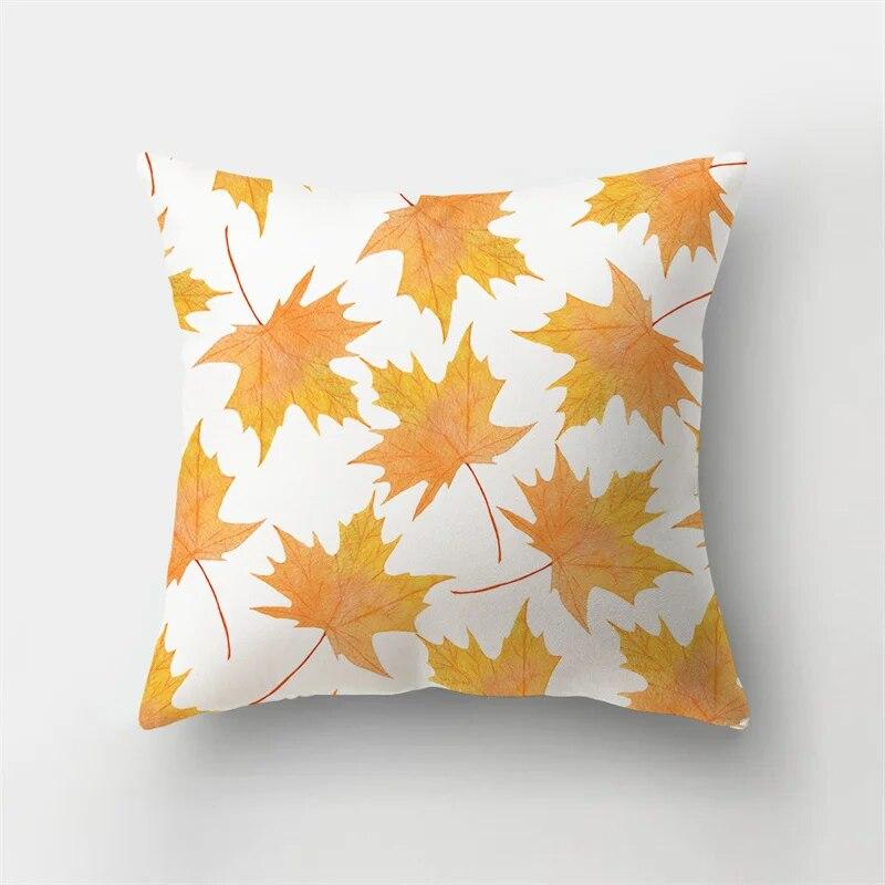 Autumn Landscape Printing Pillowcase Maple Leaf Tree Plant Sofa Cushion Cover Office Car Creative Decoration Home