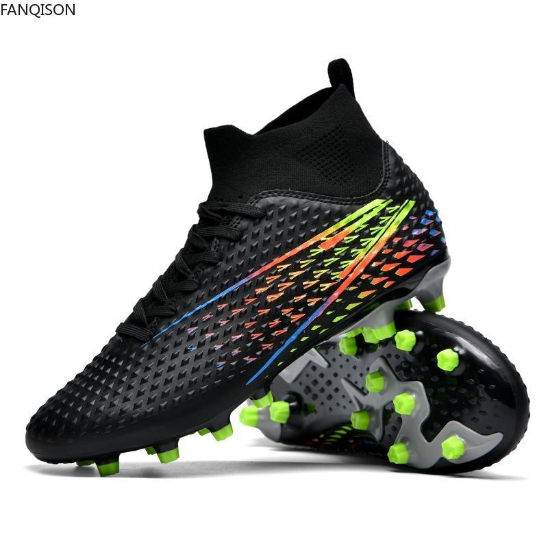 31-46 мужские высокие футбольные бутсы большого размера с длинными ногтями, противоскользящие детские футбольные бутсы из термопластичной резины с искусственным газоном