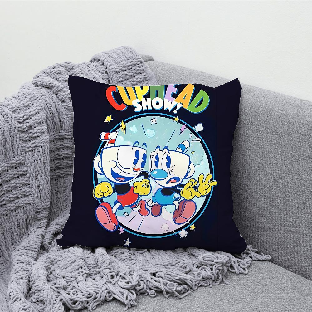 Игра для двух игроков Co Op Чехол на подушку C-Cuphead Мягкий чехол-подушка для декора дивана в деревенском стиле Домашние украшения и Защитный чехол на подушку