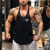 Men's Cotton Fitness Vest Round Neck Sports Training Tank Top Muscle Bodybuilding Sleeveless T-Shirt Stringer Singlet