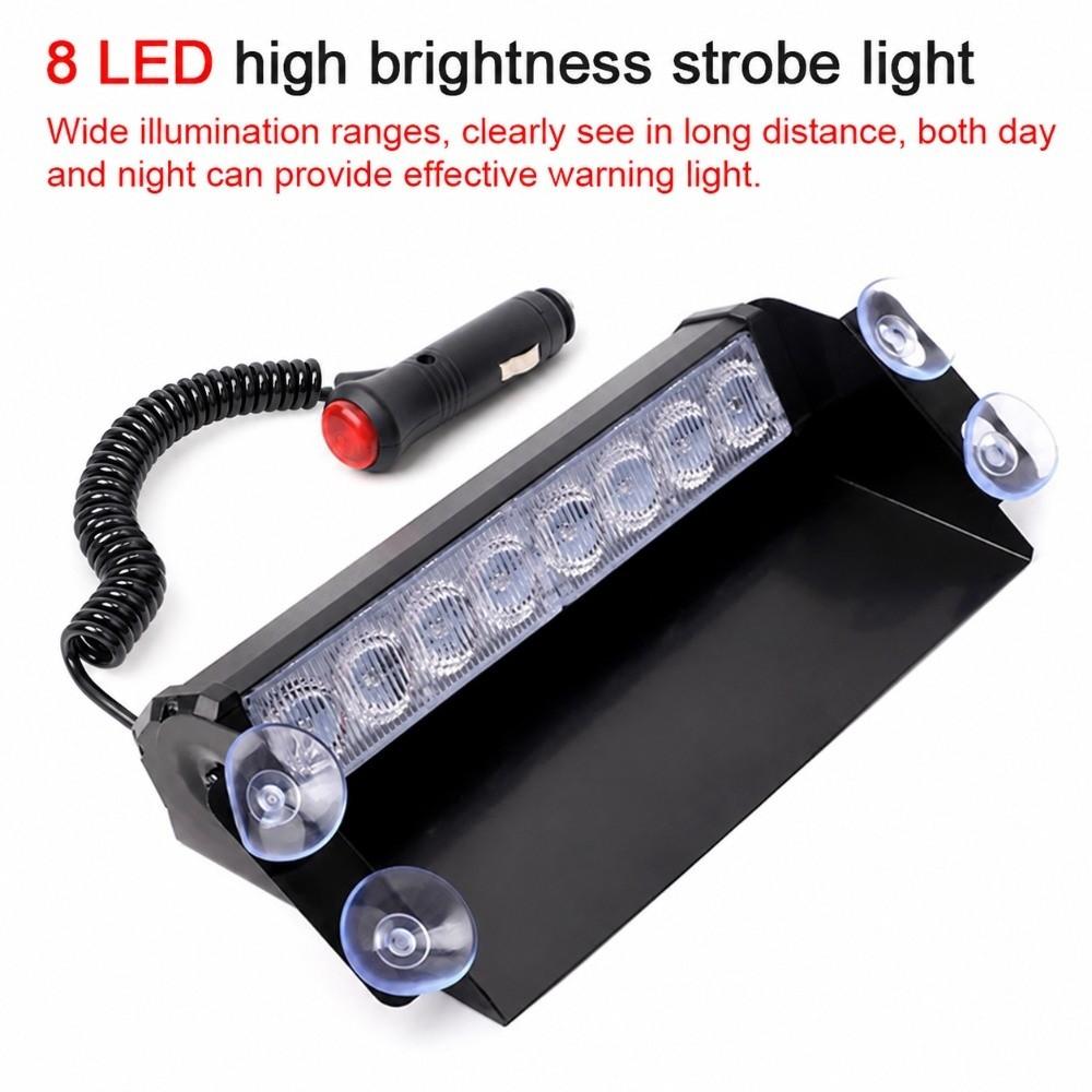 Blue Red Light Strobe Light Suction Cup Mount Safety Light Bar Warning Light for Car Truck Vehicle