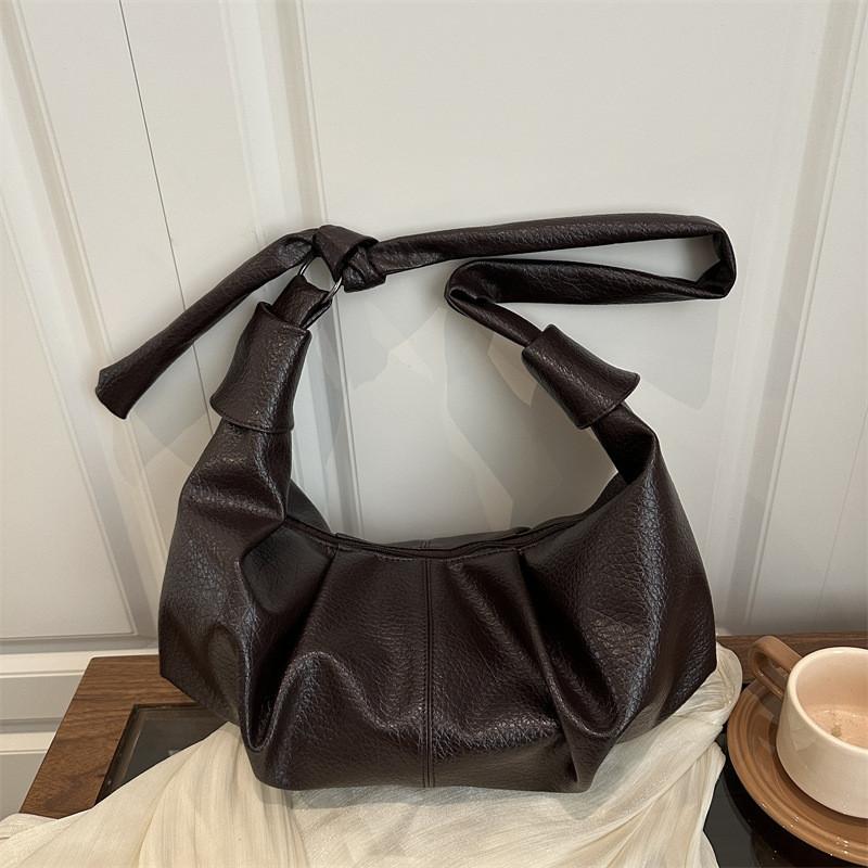 Pu Retro Dumpling Bag With Zipper Closure For Casual Street Style Daily Use