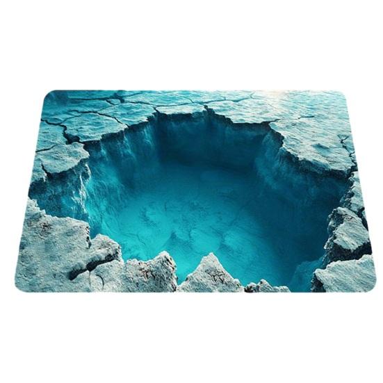 3D Оптическая Иллюзия Напольный Коврик Реалистичная Яма Придверный Коврик для Гостиной и Прихожей Нескользящий Мягкий Подходящий для Домашних Животных Ковер Интерактивный Ковер с Визуальным Эффектом