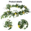 180cm Artificial Lemon Wreath With Green Plants Willow Leaf Lemon Vine Wedding Decoration Simulation Lemon Decoration Vine
