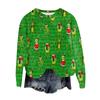 Women's Fashion Round Neck Pullover Top Long Sleeve Tee Christmas Printed Sweatshirt