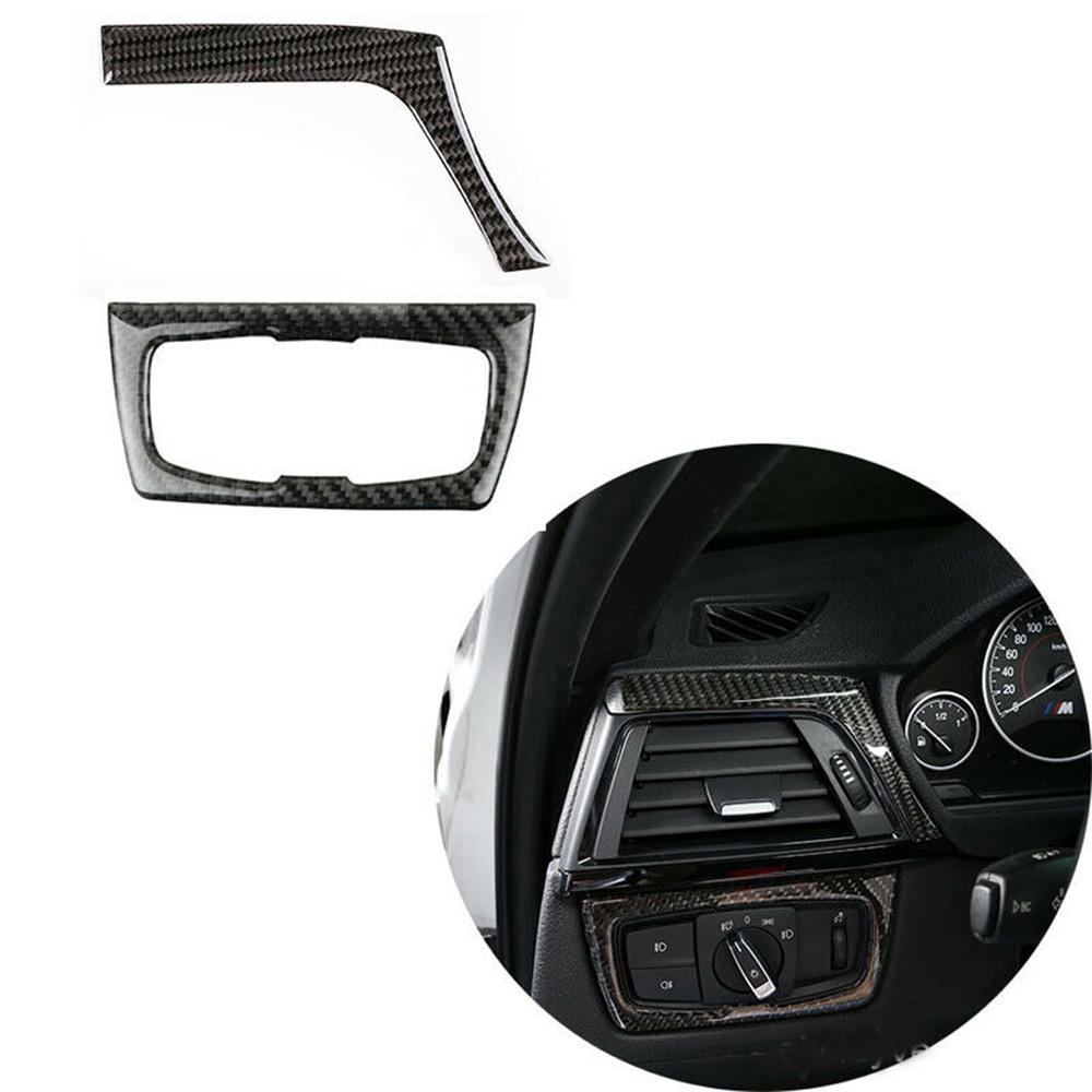 13PCS Real Carbon Fiber Interior Trim Decor Cover For BMW 3/4 Series F30 F34 F36
