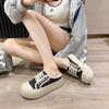 Thick Bottom Toe Cap Half Slippers Women's Outdoor Wear  Summer New White Shoes Canvas Shoes Sandals Ins Fashion