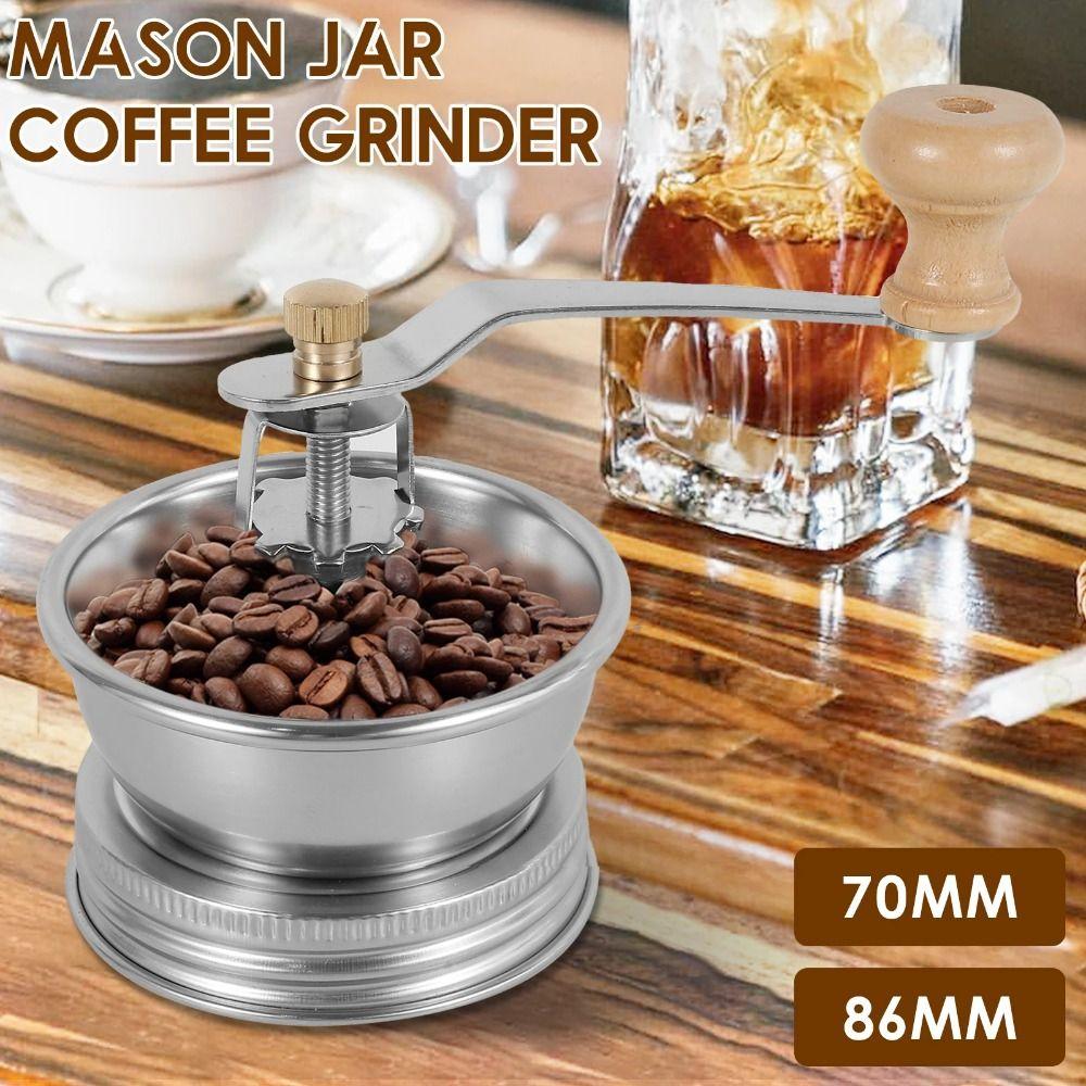 Stainless Steel Hand Crank Coffee Mill Adjustable Settings Bean Grinder Tools Home Use