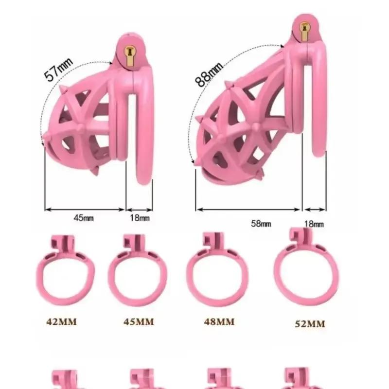 Removable Soft Spike Chastity Cage with 4 Size Rings Breathable Penis CB Lock Sissy Restraint Device Adults Sex Toys Cock Cage