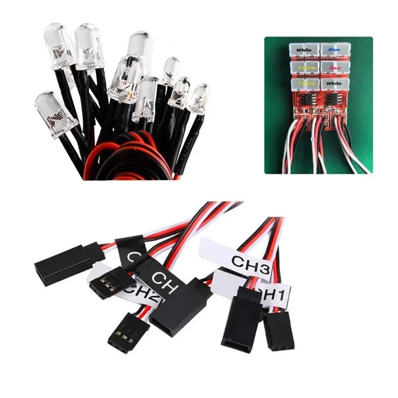 Rc Car Simulation Flash Light 12 Led Lighting Kit Steering Brake For 1/10 Scale Models Yokomo Tamiya Trx Hsp Hpi Axial Rc4Wd
