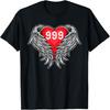 Число ангела 999 с сердцем и крыльями ангела футболка