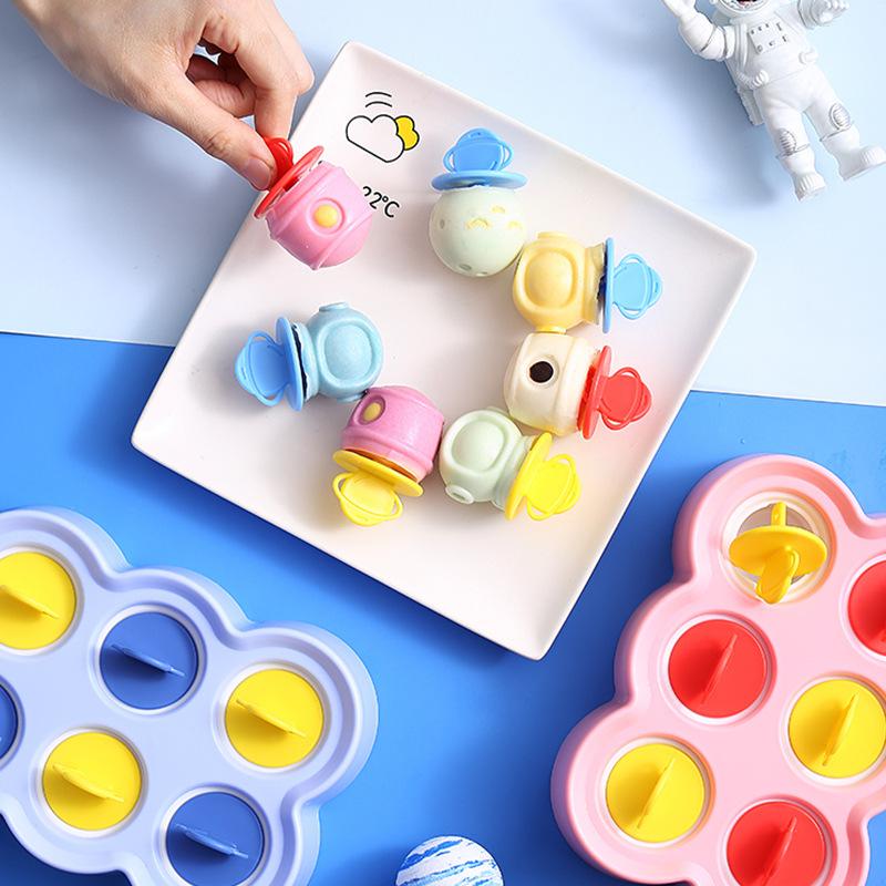 Силиконовая форма для мороженого с мультяшным астронавтом и крышкой, детская форма для льда в виде кубиков эскимо, домашний сыр, подарочные кухонные принадлежности