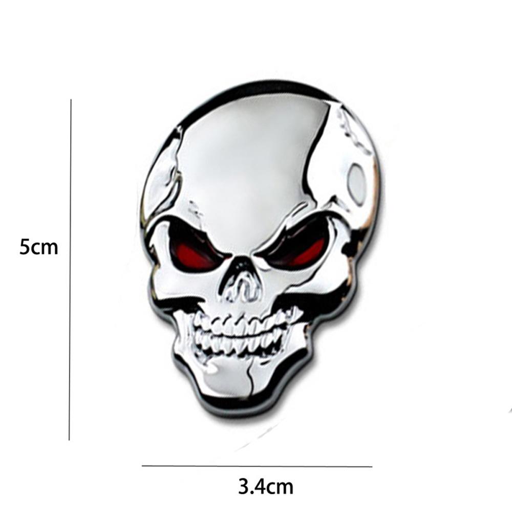 3D Car Sticker Premium Warrior Metal Car Side Fender Rear Trunk Skull Emblem Badge Decal for Any Vehicle Truck Car Motorcycle RV