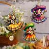 Yousheng 12 шт. Мексиканские танцующие девушки Украшение Cinco De Mayo Подвесное украшение Деревянное Fiesta Mexico Украшение для карнавалов Подарки на вечеринку Домашнее дерево