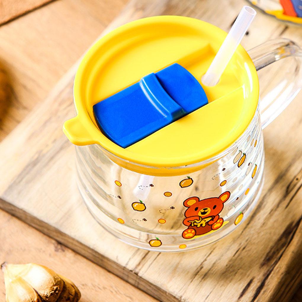 Милая чашка для воды, переносная, с рисунком животных, для детей, сменная, масштабированная, для общежития, кружка для молока, кофе, завтрака, соломенная кружка, посуда для напитков