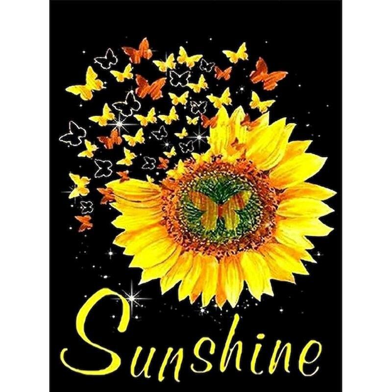 5D DIY Sunflowers Diamond Painting Kits Full Round Diamond Embroidery Cross Stitch Mosaic Art Home Decor Diamond