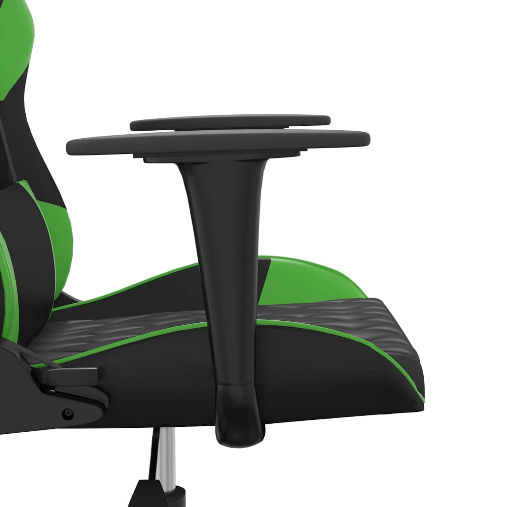 Gaming Chair in Black and Green Artificial Leather