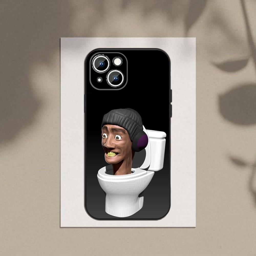 Чехол для телефона Skibidi T-Toilet для Apple iPhone 15,14,13,12,11,XS,XR,X,8,7,Pro,Max,Plus,mini Силиконовый Черный Чехол