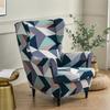 Feather Pattern Wing Chair Cover Stretch Spandex Armchair Covers Removable Relax Single Sofa Slipcovers With Seat Cushion Covers