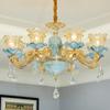 European-Style Ceramic Retro Atmospheric Chandelier For Living Room Bedroom Model Room Villa Duplex Floor Chandelier