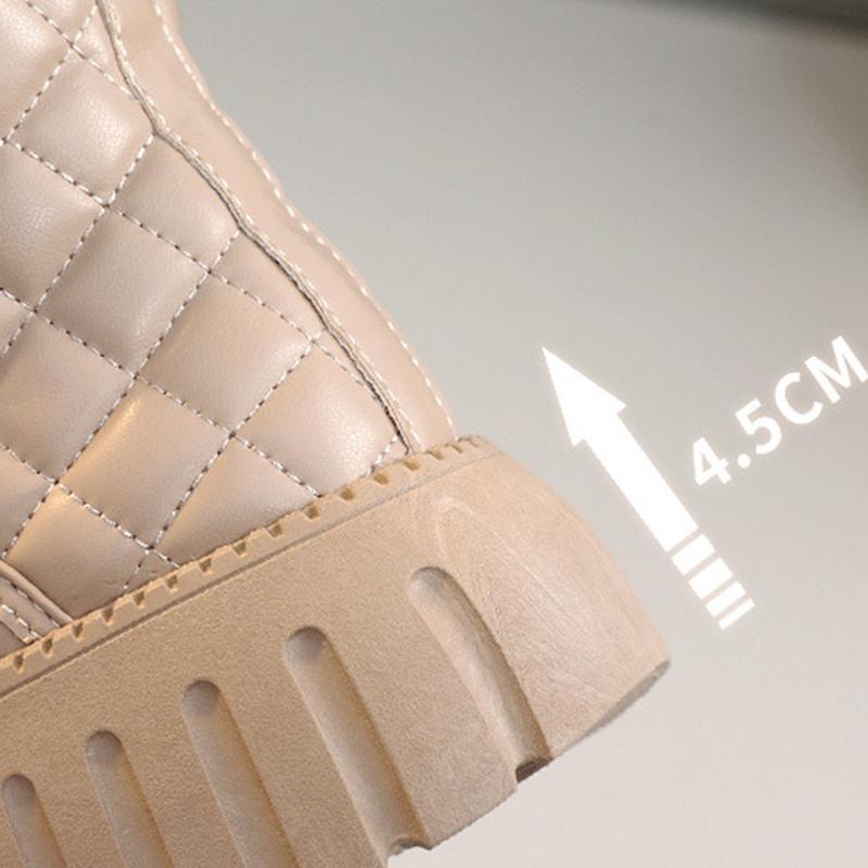 Осенние и зимние зимние ботинки с плюшевыми хлебными ботинками, толстые подошвы для увеличения роста, короткие зимние ботинки из хлопка, теплая хлопковая обувь