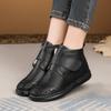 New Winter Faux Fur Leather Ankle Boots Women's Embroidered Furry Shoes Waterproof Snow Boot Woman Hook Loop Cheap Plush Booties