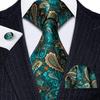 8 Styles Paisley Silk Tie for Men Jacquard Woven Wedding Neck Tie Hanky Cufflinks Set