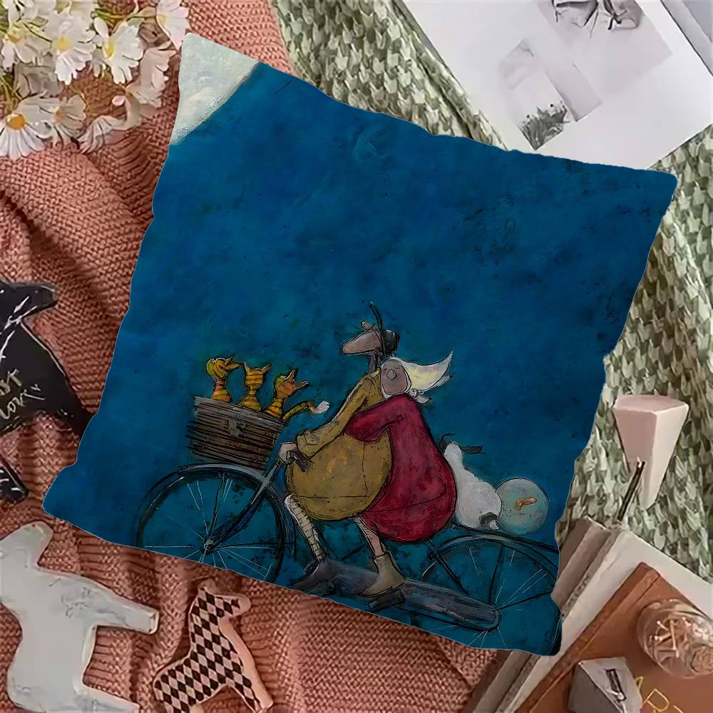 Декоративная наволочка для подушки с абстрактным пейзажем от Sam Toft Art для спальни и гостиной, декоративная наволочка для дивана