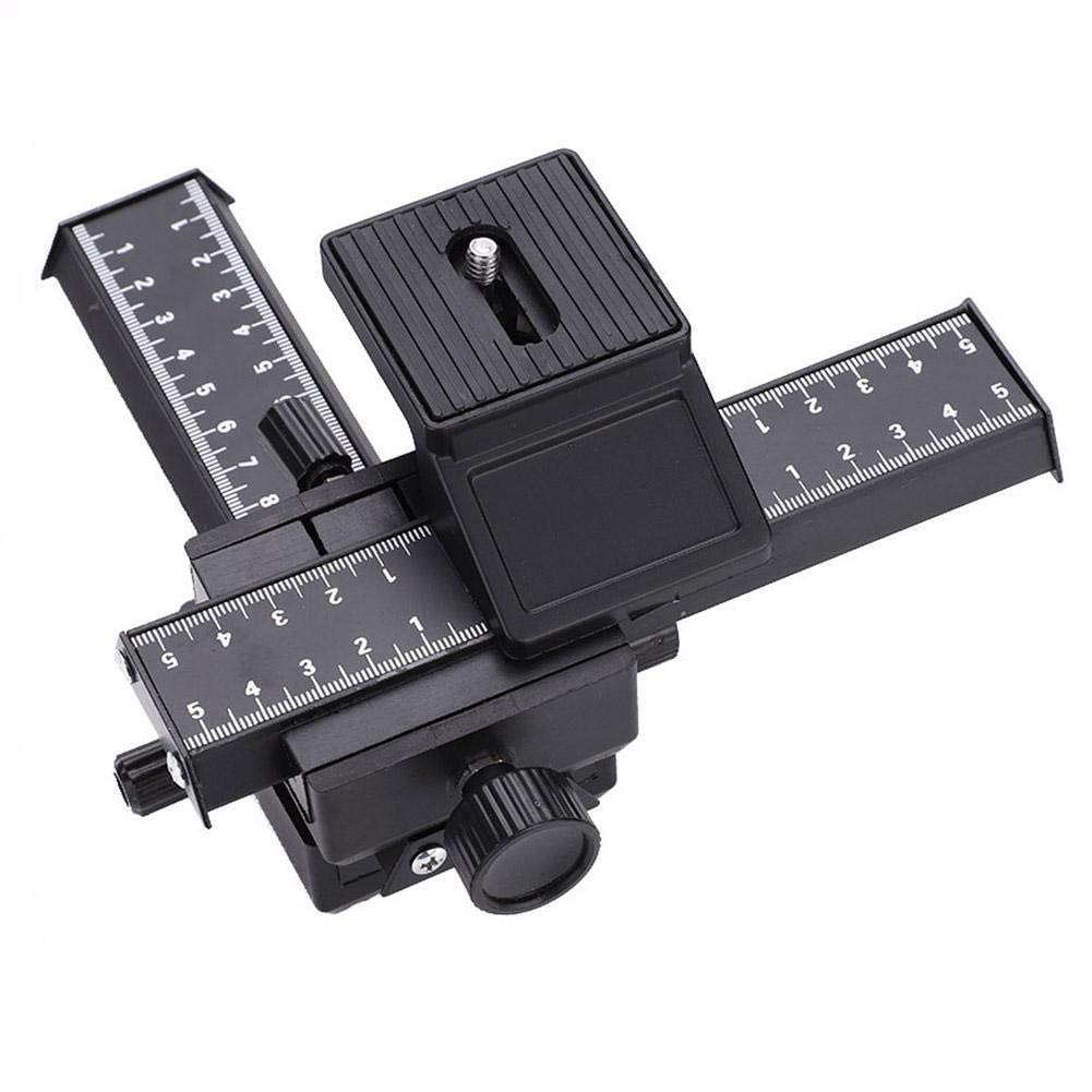 Elerose Macro Focus Rail, 4-Way Macro Focus Rail Slider with 1/4" Mounting Screw for Close-Up Photography