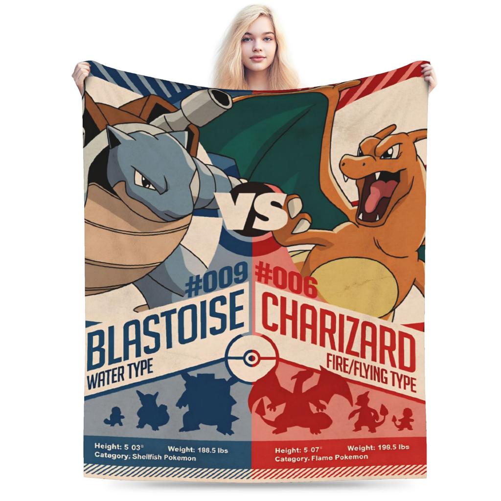Pokemon Characters Plush Blankets Kids Flannel Throw Blanket For Couch Bed Warm Soft Custom Quality Bedspread Gift Idea