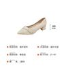 Coarse Heel Single Shoes Women's 2025 Women's Shoes Medium Heel Low Heel Shallow Mouth Pointed High Heels Y177-5 Thick Heel High Heels