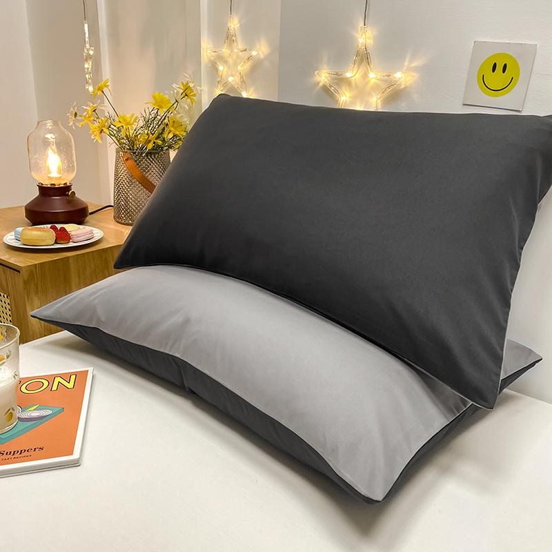 Gray Pillows Cover 2pcs Pillowcase 48x74cm Cushion Cover Rectangle Pillowslip for Home Funda Almohada Simple Style Pillow Case