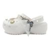 Crocs Классические сабо на платформе Серия Cloud MH Plan EVA Граффити Универсальный модный тренд Обувь с отверстиями Женские Белые