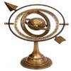 Brass Armillary Sphere with Sundial Arrow 26.67 Cm Nautical Maritime Astrolabe Engraved Globe