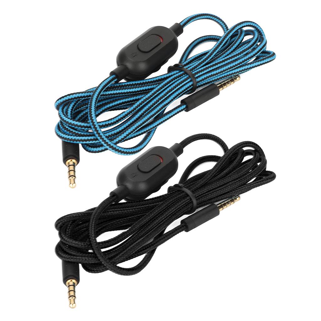 Gaming Headset Cable Woven Earphone Cord with Volume Control and Mute Switch for Pro Pr