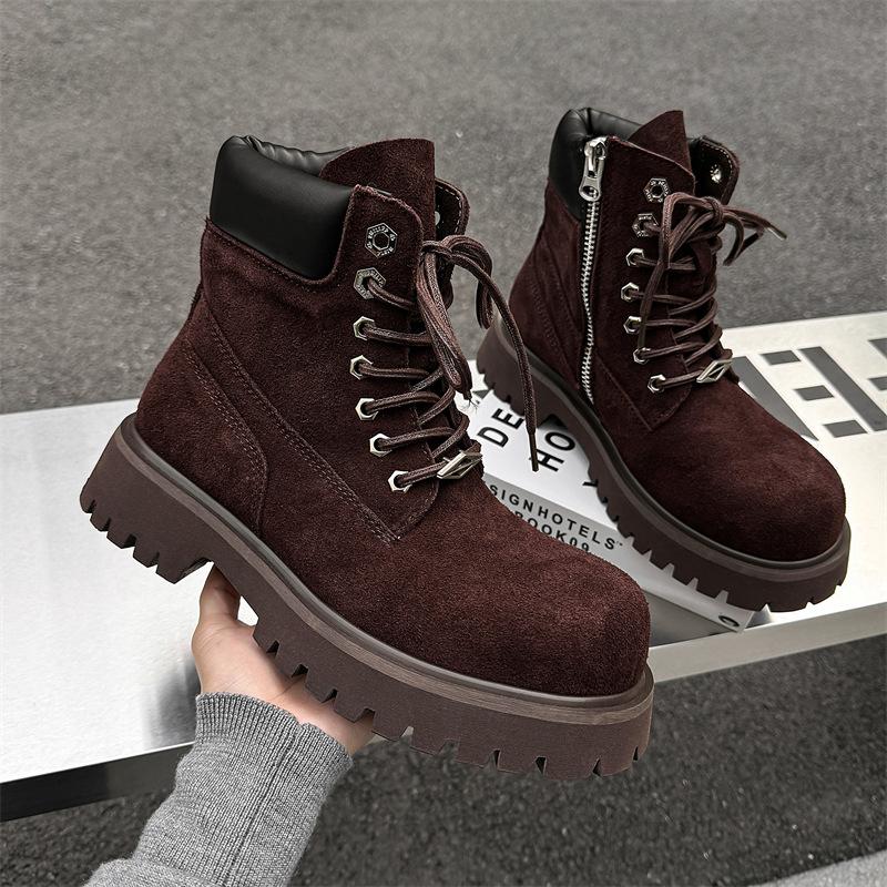 Большеголовые уличные высокие ботинки-дезерты, модные ботинки Мартина, мужские ботинки на высокой толстой подошве, рабочие ботинки, ботинки-локомотивы 66681-J