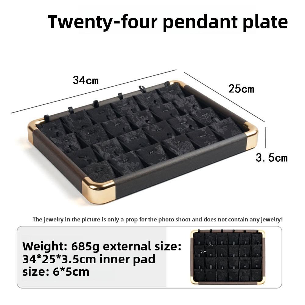 Rounded-edge Jacquard Storage Tray with Wood Texture, Viewing Plate for Jadeite, Gems and Assorted Ornaments