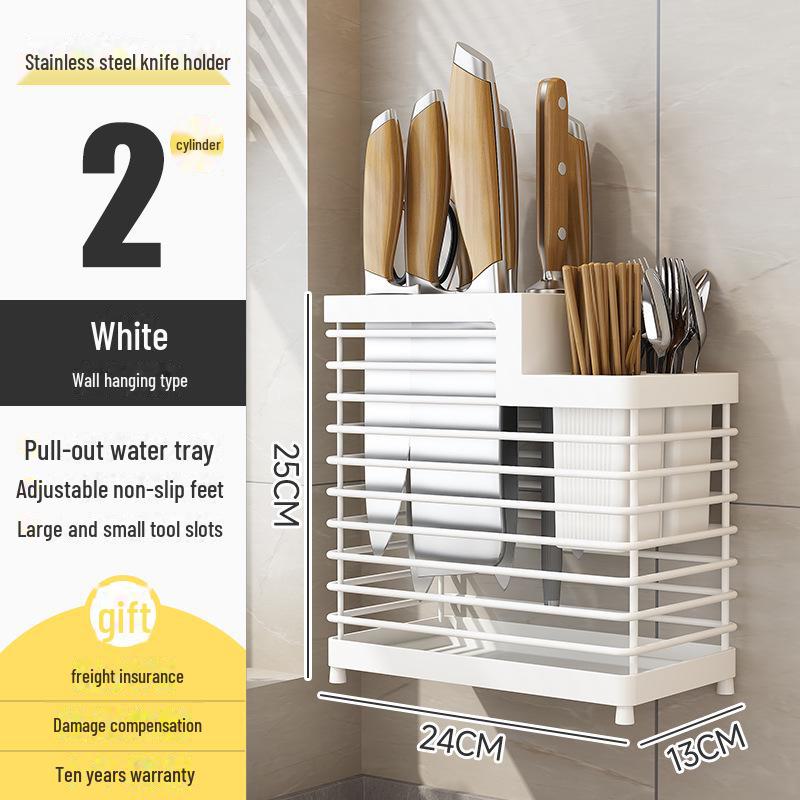 «Кухонный нож и держатель палочек для еды из нержавеющей стали с подставкой для разделочной доски»