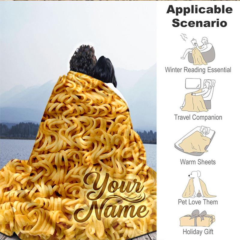 Custom Name Egg Yolk Delight Blanket Bedding Blanket for Women Men, Soft Throw Blankets for Couch,Bed, picnic, Christmas gifts