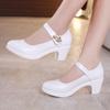 Plus Size 34-43  Block Heels Platform Shoes Women Pumps 2021 Black White Heels Mary Jane Shoes Ladies Wedding Shoes Bride
